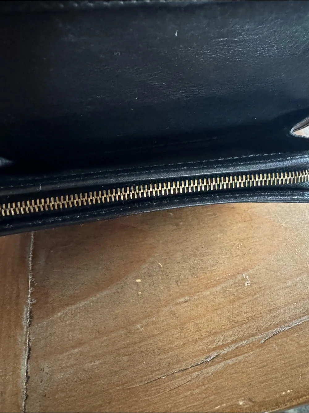 Vintage Coach Black Leather Signature Embossed Trifold Long Wallet